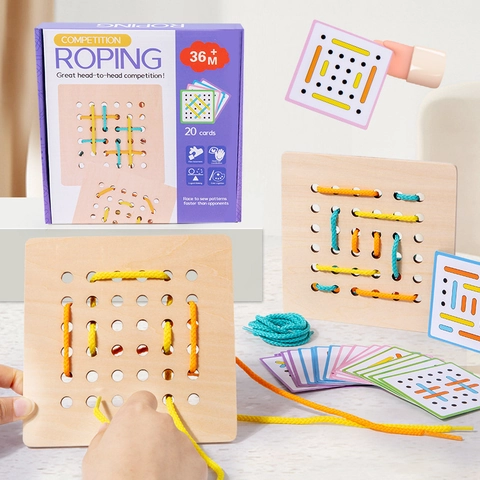 Gioco Educativo Montessori In Legno Da Infilare Per Bambini Logica Dei Modelli Capacità Motorie Coordinazione Occhio Mano