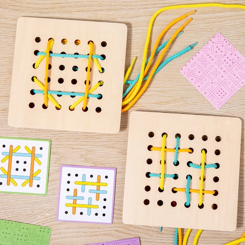 Gioco Educativo Montessori In Legno Da Infilare Per Bambini Logica Dei Modelli Capacità Motorie Coordinazione Occhio Mano
