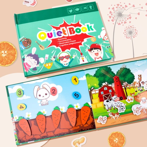 Toddler Quiet Book Montessori Busy Book Reusable Stickers Early Learning Educational Toy For Kids Concentration Training
