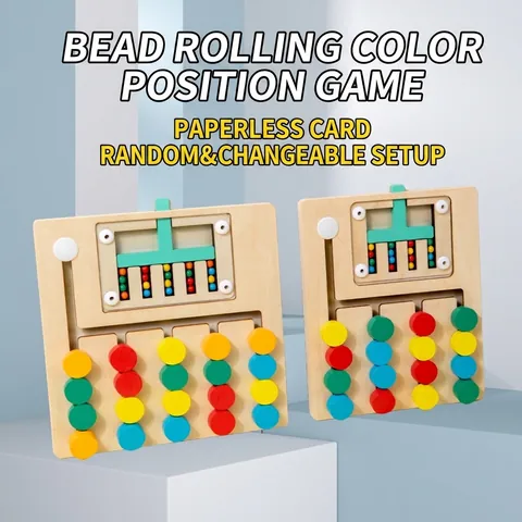 Wooden Logic Color Sorting Game Montessori Educational Toy For Kids Toddlers Hand-Eye Coordination Thinking Training Board Maze Game