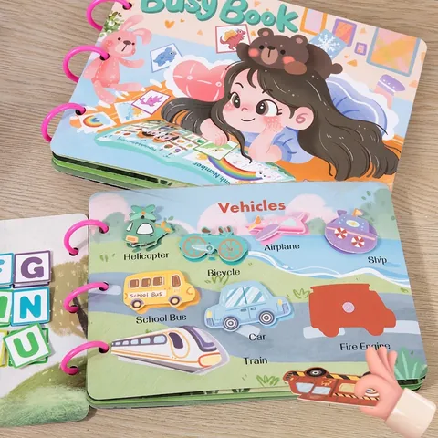 Montessori Busy Book per Bambini Libro di Adesivi Silenzioso Set di Giocattoli Educativi Scatola Regalo Attività per Bambini