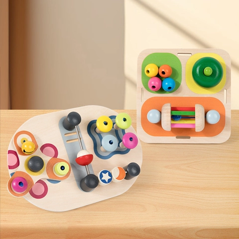 Tavola Sensoriale Montessori in Legno per Neonati e Bambini Piccoli Apprendimento Precoce Tavola di Attività Coordinazione Occhio-Mano