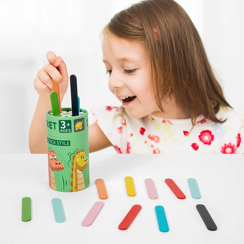 Montessori Holz Farbsortierer Eimer Spielzeug Für Kleinkinder Pädagogisches Feinmotorik Passendes Spiel Vorschule Lernen Geschenk