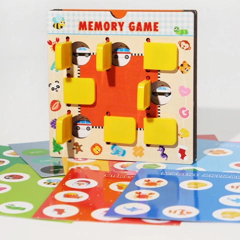 Holz Gedächtnisspiel Schach Montessori Frühpädagogik Spielzeug Für Kinder Gehirntraining Logikentwicklung Mit Bunten Lernkarten