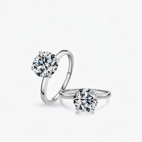 925 Sterling Silver Zirconia Ring Classic Four-Claw Crown Engagement Wedding Ring Elegant Fashion Jewelry Gift For Women