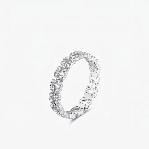 925 Sterling Zilveren Ring Voor Vrouwen In elkaar Grijpende Oneindigheid Holle Strass Vingerring Elegante Florale Huwelijkscadeau
