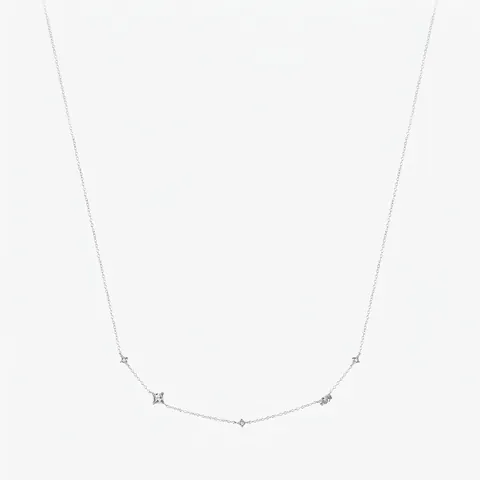 Minimalist 925 Sterling Silver Zirconia Necklace For Women Elegant Niche Geometric Square Clavicle Chain Jewelry Gift