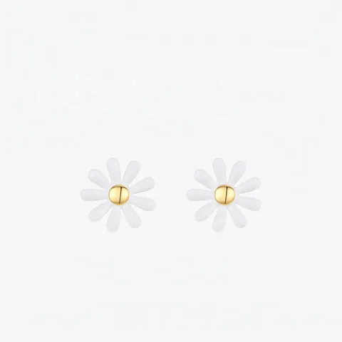 925 Sterling Silver Daisy Stud Earrings For Women Sweet Minimalist Flower Drip Glue Small Earrings Floral Jewelry Gift