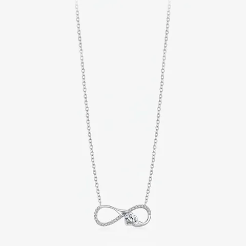 Collana con Pendente a Cuore Infinito in Argento Sterling 925 con Zirconia Simbolo di Amore Romantico Mobius Catena della Clavicola Gioielli Donna