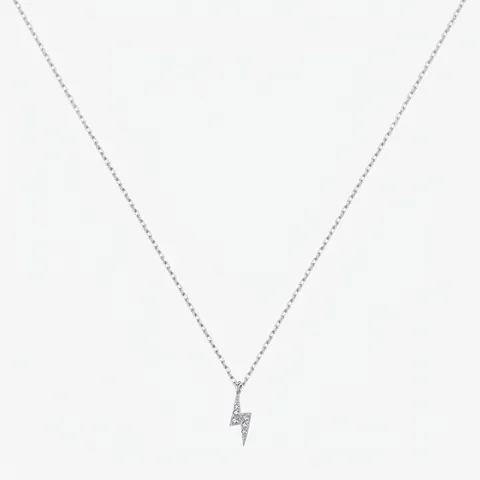925 Sterling Silver Dainty Lightning Bolt Pendant Necklace Minimalist Zirconia Inlaid Clavicle Chain Jewelry For Women Gift