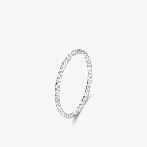 Minimalistischer 925 Sterlingsilber Ring Für Damen Funkelnder Diamantschliff Dünner Band Stapelbarer Geometrischer Zirkonia Ring