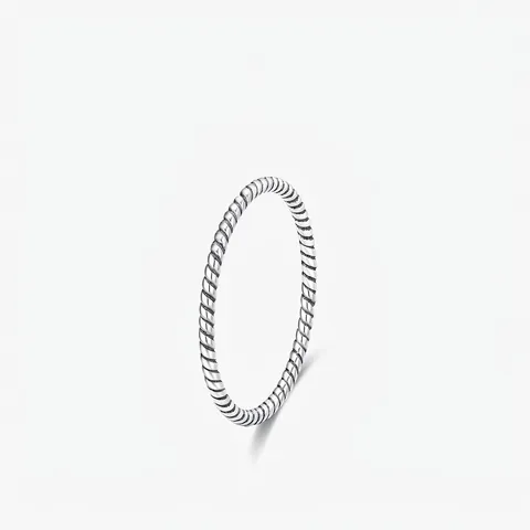 925 Sterling Silver Minimalist Twisted Rope Ring For Women Retro Fine Twist Thin Band Finger Ring Stackable Daily Jewelry Gift