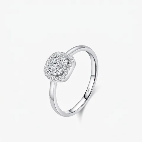 Elegant 925 Sterling Silver Moissanite Ring Princess Cut Square Sparkling Wedding Engagement Ring For Women High Quality Jewelry Gift