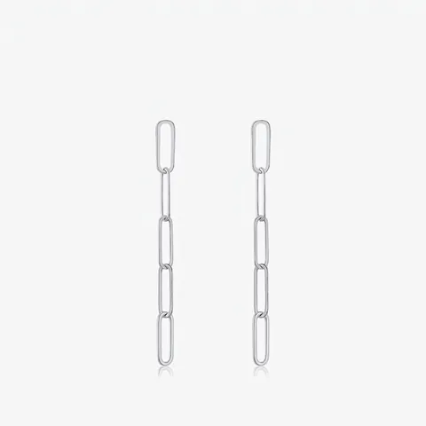 925 Sterlingsilber Kettenglied Tropfen Ohrringe Für Damen Minimalistisch Hochglanzpoliert Büroklammer Gliederschmuck