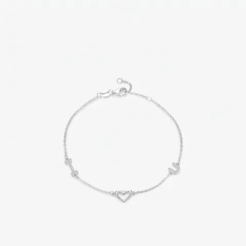 925 Sterlingsilber I Love You Herz Armband Mit Zirkonia Romantisch Hohl Buchstaben I U Verstellbarer Schmuck Für Damen