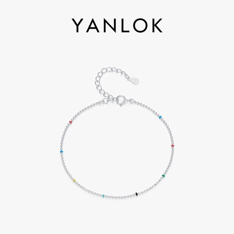 925 Sterlingsilber Minimalistisch Farbig Perle Armband Für Damen Süß Bunt Runde Perlen Verstellbare Kette Mode Schmuck Geschenk