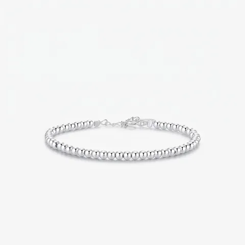 925 Sterlingsilber Runde Perle Armband Für Damen Französischer Retro Minimalistisch Verstellbar Polierte Silberperlen Kette Schmuck