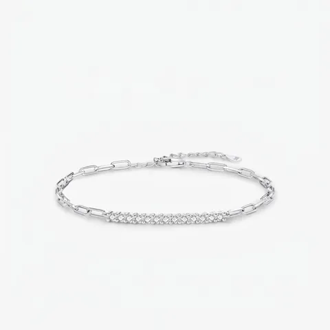 Elegante Bracciale in Argento Sterling 925 con Moissanite Colore D VVS1 Catena a Graffetta Gioielli Regolabili da Donna Regalo