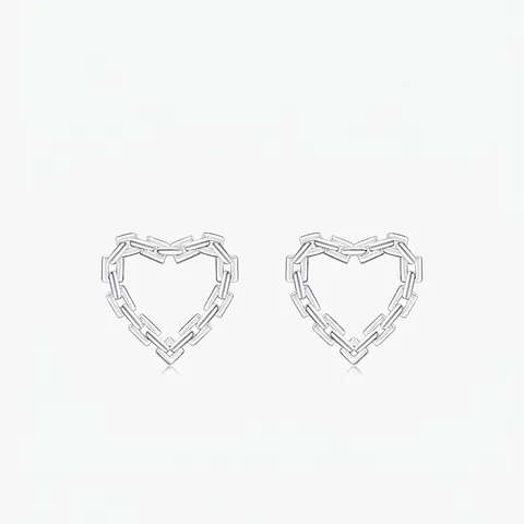 925 Sterlingsilber Herz Kette Ohrstecker Minimalistisch Geometrisch Süßer Cool Stil Schmuck Für Damen Täglich Tragen