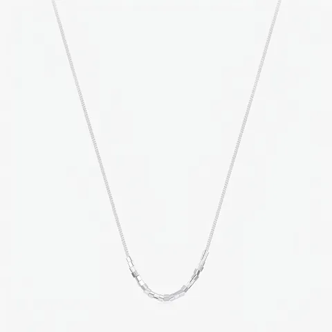 Minimalistische 925 Sterlingsilber Halskette Für Damen Sweet Cool Stil Geometrische Quadratische Würfel Perle Schlüsselbeinkette