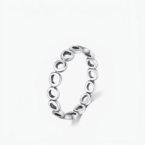 925 Sterlingsilber Geometrischer Hohler Kreis Ring Distressed Minimalistischer Fingerring Für Damen Mode Schmuck Geschenk