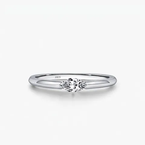 925 Sterling Silver Marquise Cut Zirconia Ring For Women Minimalist Sparkling Geometric Geometric Fine Jewelry Daily Accessory