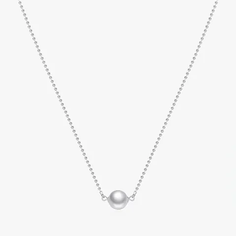 925 Sterlingsilber Französisch Elegant Perle Anhänger Halskette Für Damen Weiß Künstliche Perle Perlenkette Strass Schmuck