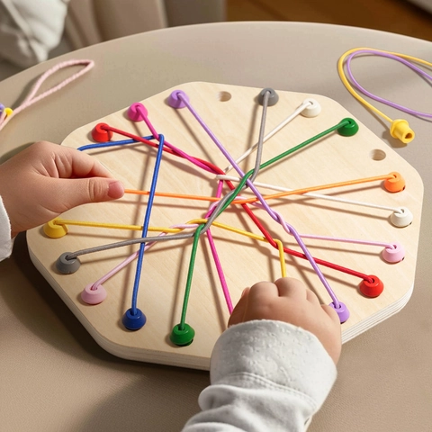 Wooden Rope Breaking Game Kids Educational Logic Thinking Challenge Toy Hand-Eye Coordination Training Desktop Game Gift For Children