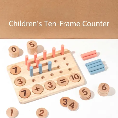 Tableau de Comptage Numérique en Bois Montessori Jouet Éducatif de Mathématiques Ensemble Enfants Addition Soustraction Apprentissage
