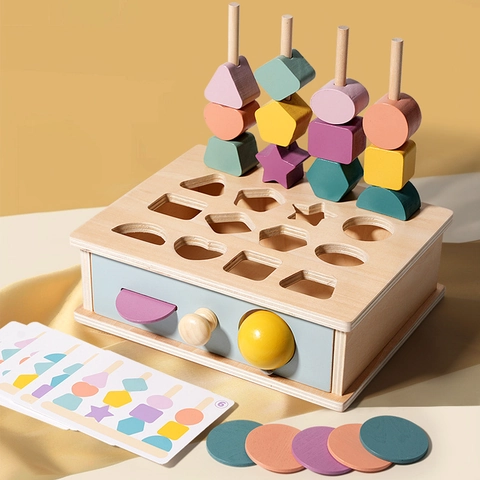 Montessori Holz Form Sortierbox Schublade Vorschule Lernspielzeug Geometrische Kognitive Blöcke Für Kleinkinder Frühkindliche Erziehung Puzzle Geschenk