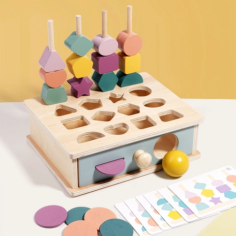 Montessori Holz Form Sortierbox Schublade Vorschule Lernspielzeug Geometrische Kognitive Blöcke Für Kleinkinder Frühkindliche Erziehung Puzzle Geschenk