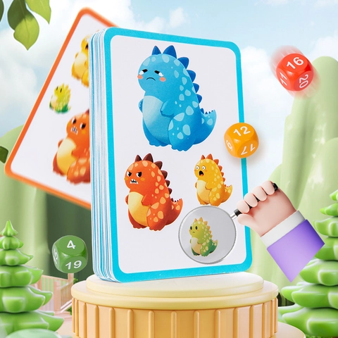 Dinosaur Joy Race Educatief Tafelspel Voor Kinderen Hout Papier Intelligentie Ontwikkeling Interactief Kaartspel Met Dobbelsteen