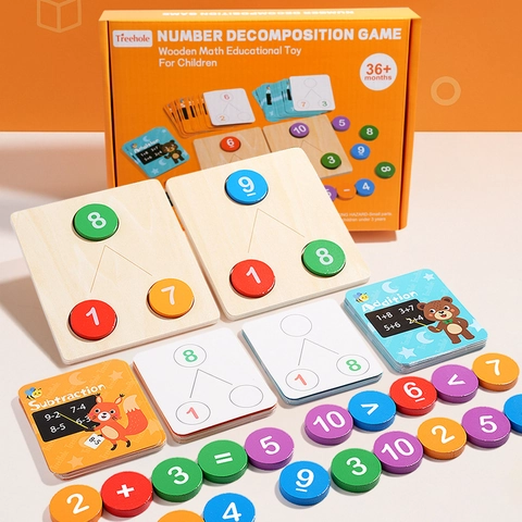 Treehole Holz Mathematik Lernspielzeug Kinder Logisches Denken Addition Subtraktion Zahlenzerlegung Pädagogisches Brettspiel Geschenk