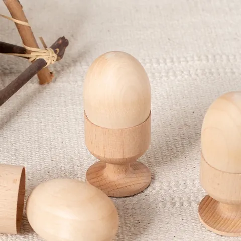 Uova di Simulazione in Legno Realistiche per Bambini DIY Pittura Graffiti Giocattoli Educativi Artigianato in Legno Massiccio di Acero per Pasqua Casa