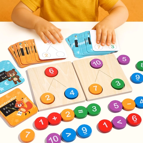 Treehole Holz Mathematik Lernspielzeug Kinder Logisches Denken Addition Subtraktion Zahlenzerlegung Pädagogisches Brettspiel Geschenk
