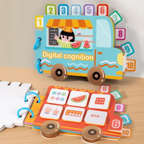 Montessori Quiet Book Für Kinder Zahlen Kognition Mathe Busy Book Zum Lernen Interaktives Pädagogisches Spielzeug Für Kleinkinder Home Education