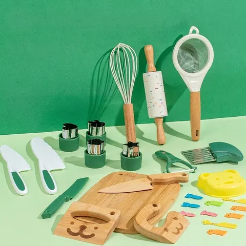 Cucina in Legno per Bambini Simulazione Cucina Cottura Montessori Educativo Gioco di Ruolo Accessori Chef per Piccoli