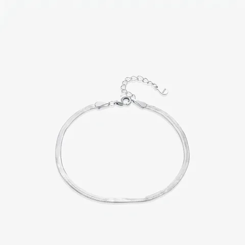 925 Sterling Silver Flat Snake Chain Bracelet For Women Minimalist Elegant Personalized Adjustable Jewelry Gift Hand Chain
