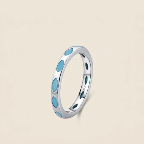 Vintage 925 Sterlingsilber Ring Für Damen Minimalistisch Eingelegter Marquise Türkis Stapelbarer Fingerring Mode Schmuck Zubehör