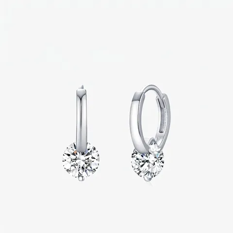 Luxe 925 Sterling Zilveren Moissaniet Creolen Voor Dames Glanzende Ronde Slijpvorm D Kleur Moissaniet Oorknopjes Sieraden Cadeau