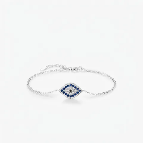 925 Sterlingsilber Böser Blick Armband Für Damen Eingelegt Blau Weiß Zirkonia Verstellbare Kette Elegante Schmuck Geburtstagsgeschenk
