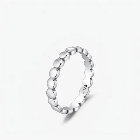 Vintage 925 Sterlingsilber Perlen Ring Für Damen Minimalistisch Blasen Stapelbar Bandring Koreanischer Stil Schmuck Geschenk