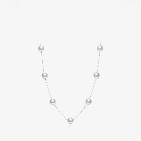 Collar de Plata de Ley S925 Con Perlas Artificiales Lujo Francés para Mujer Elegante Collar de Cadena de Clavícula Joyería