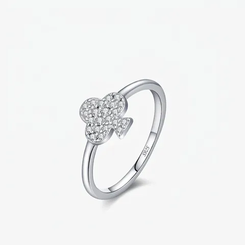 Anillo de Trébol de Plata de Ley S925 Con Moissanita para Mujer Color D VVS1 Palo de Flores de Poker Joyería de Moda Con Certificado