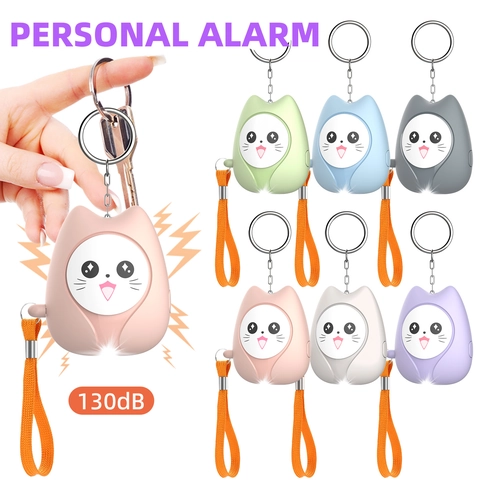 Personal Security Alarm Keychain Plastic Cartoon Owl Penguin Siren With LED Light For Women Kids Outdoor Self Defense
