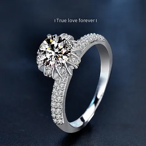 925 Sterling Zilver Moissaniet Kroonring Luxe Witgoud Vergulde Verloving Bruiloft Tiara Ring Voor Vrouwen Sieraden