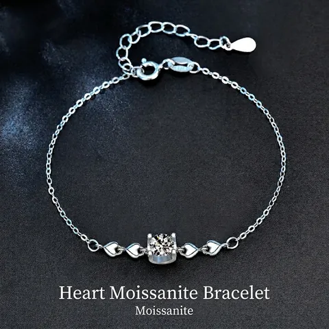 S925 Sterlingsilber Herz Moissanit Armband Für Damen D Farbe VVS1 Moissanit Bull Head Eingelegte Kette Armband Schmuck Geschenk