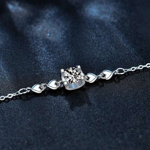 S925 Sterlingsilber Herz Moissanit Armband Für Damen D Farbe VVS1 Moissanit Bull Head Eingelegte Kette Armband Schmuck Geschenk