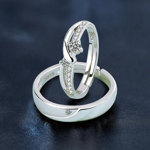 Mobius Paar Ringe 925 Sterlingsilber Zirkonia Einfache Mode Offene Verstellbare Ringe Für Herren Damen Schmuck Geschenk