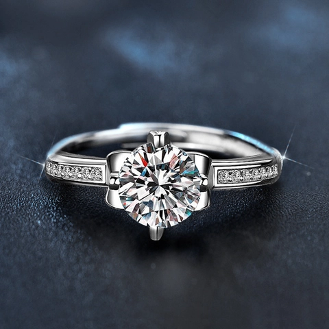 Elegant 925 Sterling Silver Moissanite Iris Flower Adjustable Ring For Women High Quality D Color VVS1 Fine Jewelry Gift